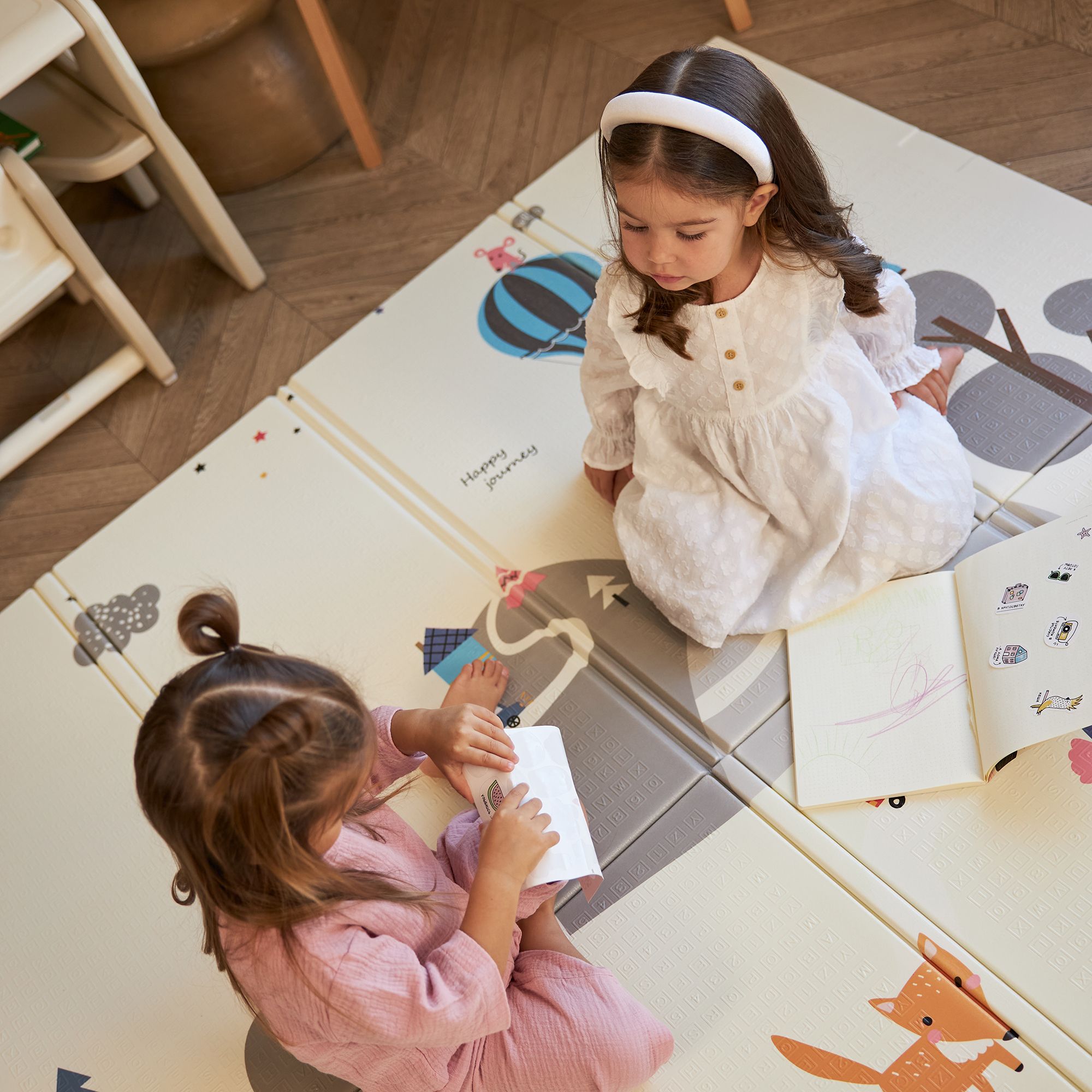 Игровой коврик складной для детей UNIX Kids Numbers 150x200 см, двусторонний, развивающий, цифры и животные, текстурная поверхность, развивающий - фото 14
