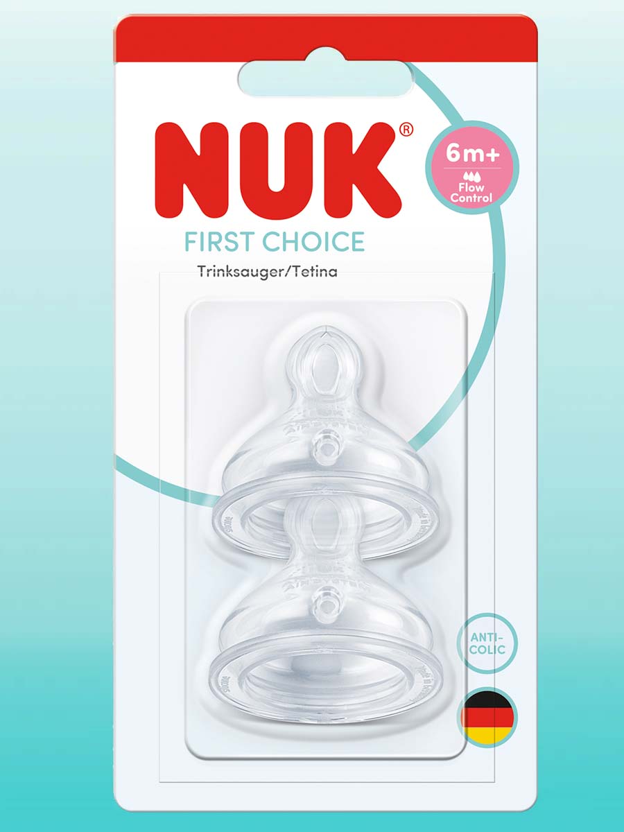 Соска Nuk First Choise силикон (переменный поток) 2 шт. - фото 1