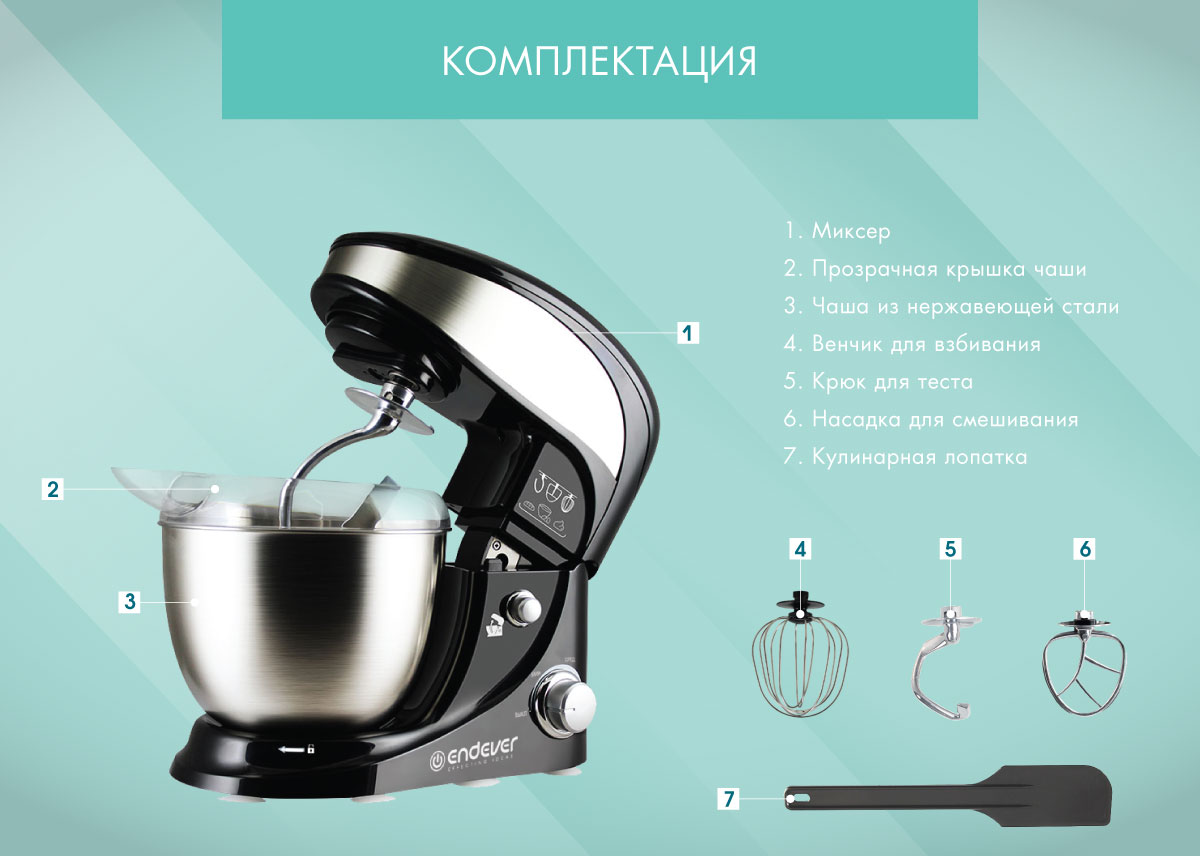 Миксер планетарный ENDEVER SkyLine SM-10 - фото 2