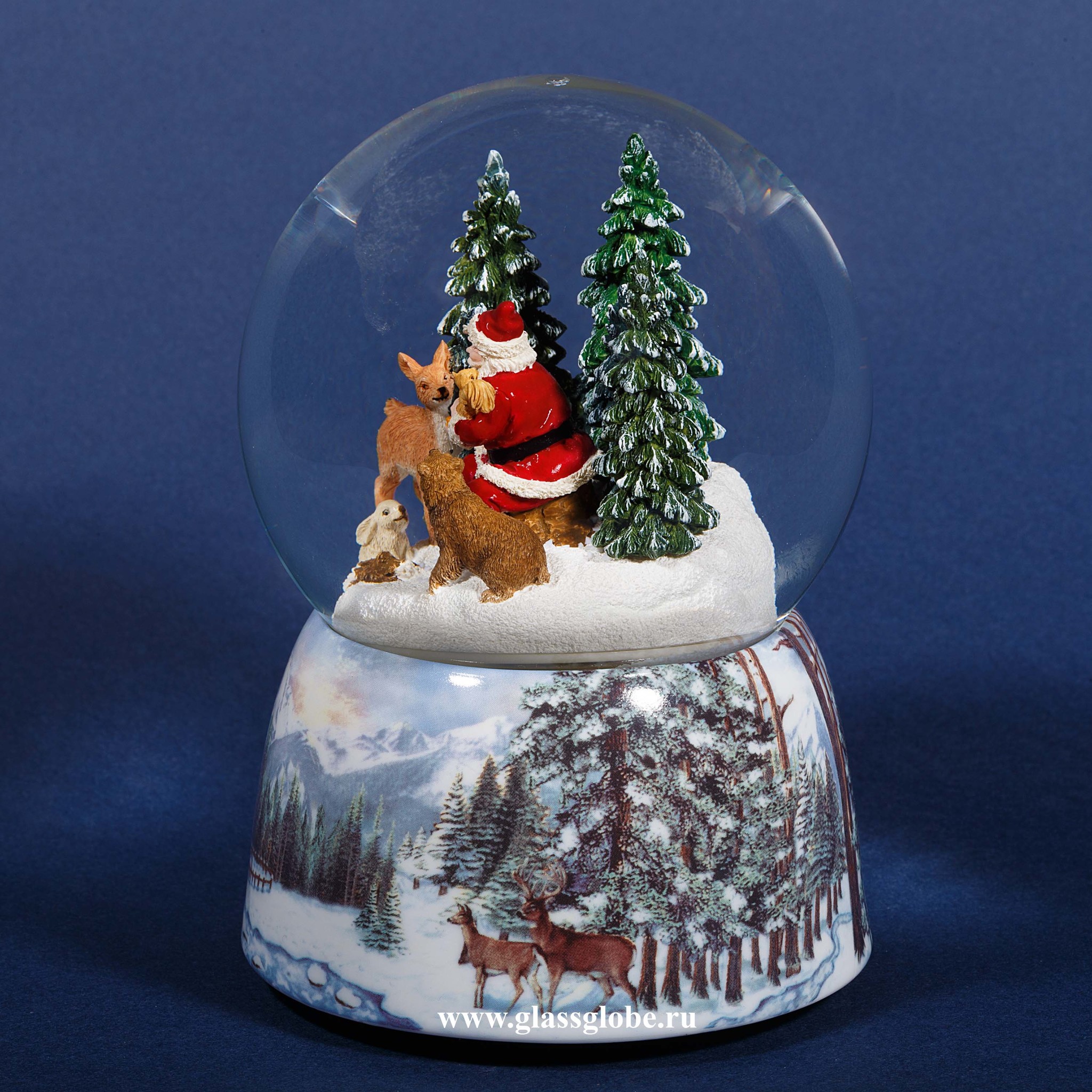 Стеклянный снежный шар Glassglobe Добрый Дедушка Мороз - фото 4