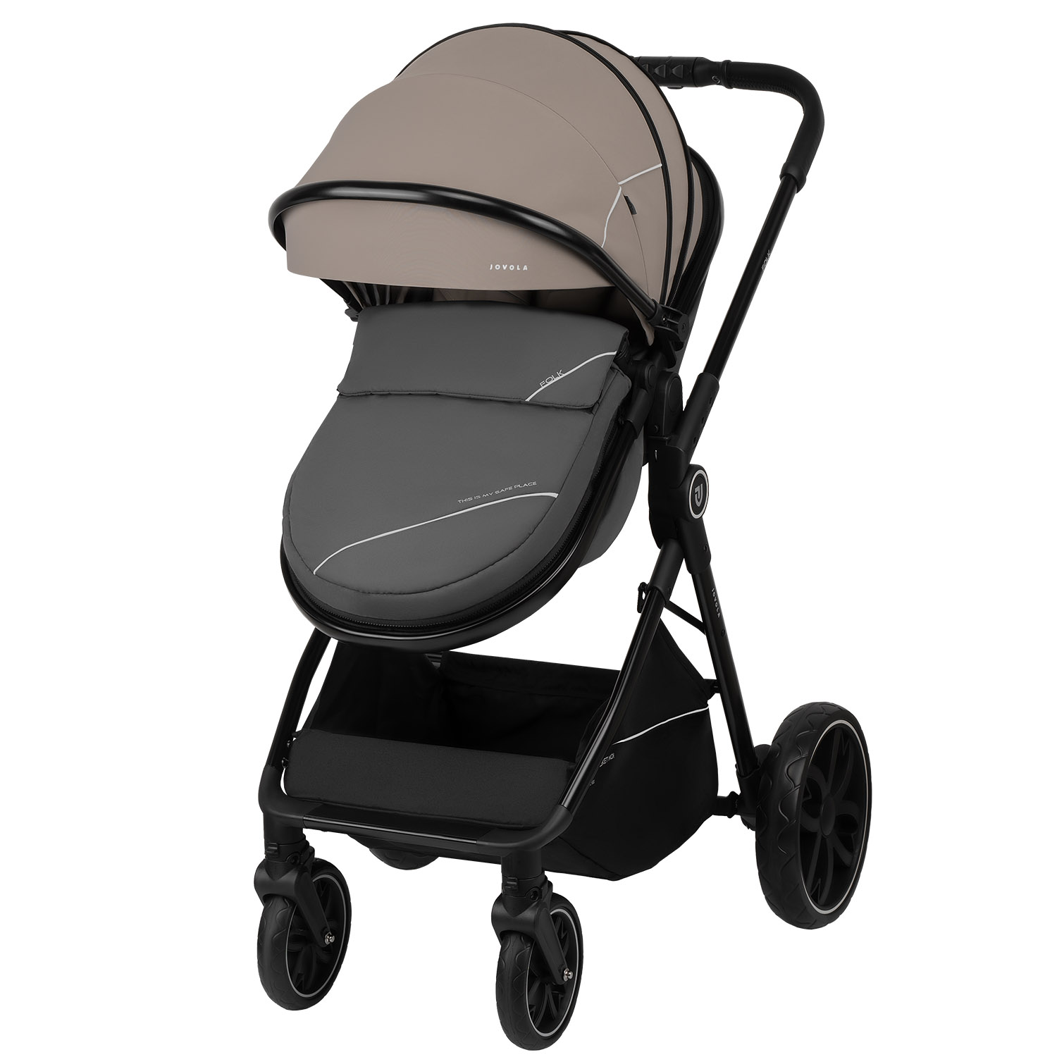 Коляска трансформер JOVOLA Folk 2в1 бежевый - фото 14