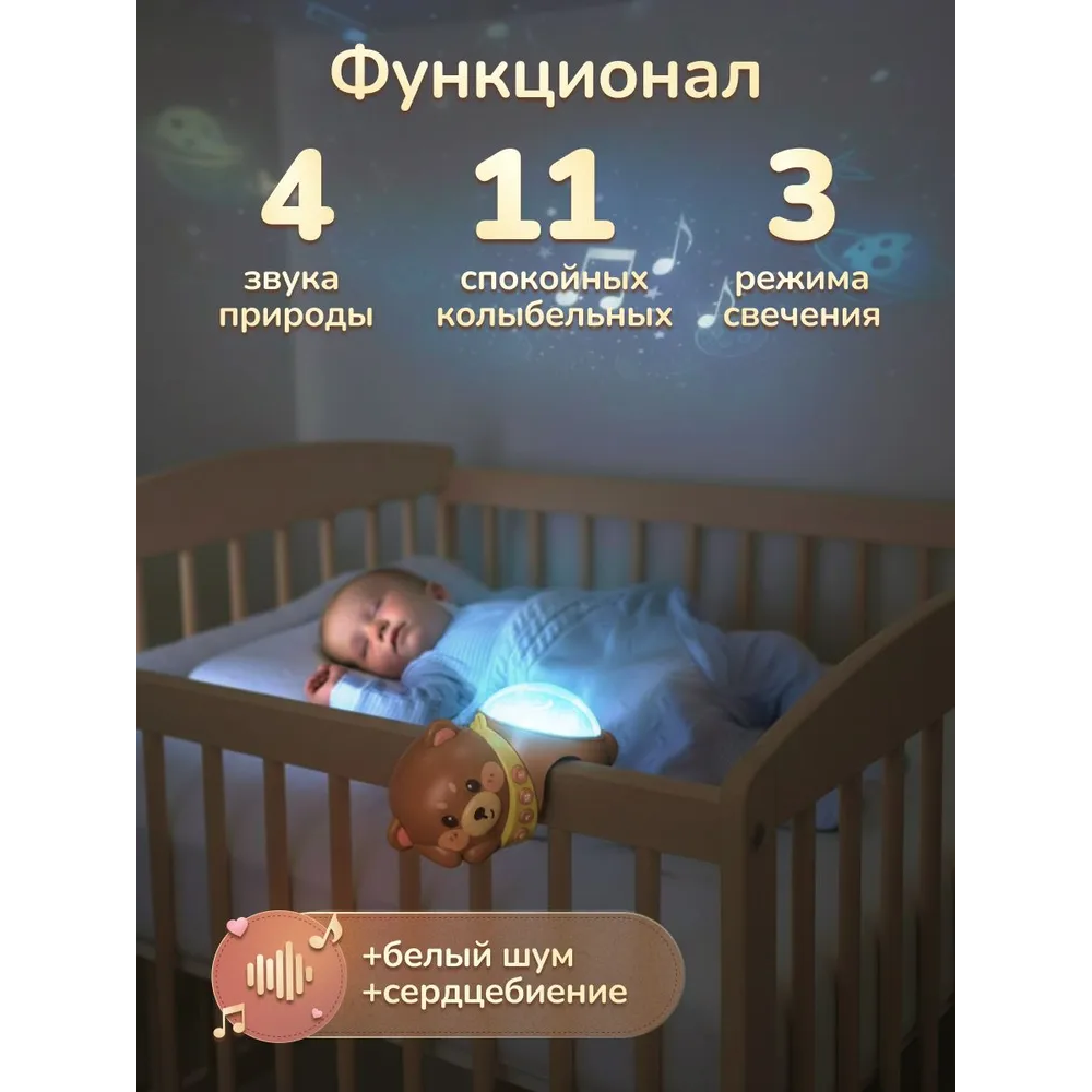 Мобиль Baby Toys мишка-проектор - фото 6