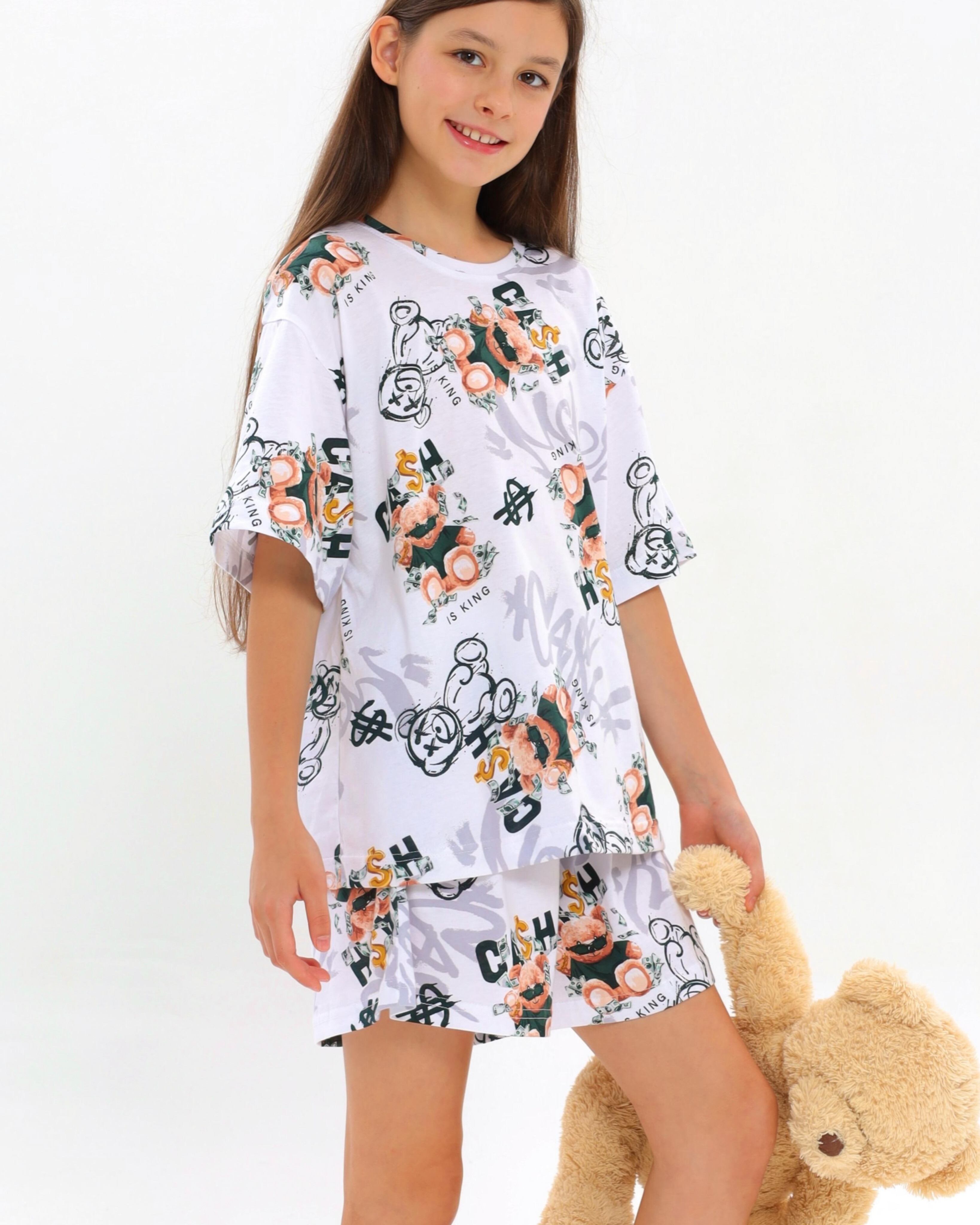 Пижама Latvinas KIDS LK7 граффити белый - фото 1