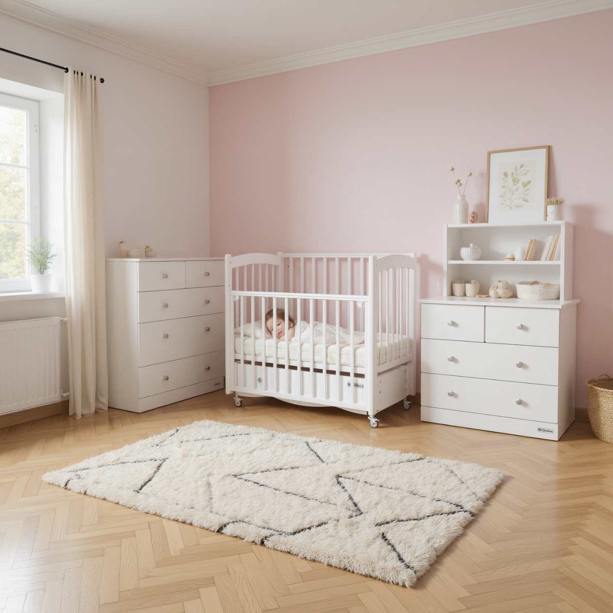 Детская кроватка Mr Sandman, универсальный маятник (белый) - фото 16