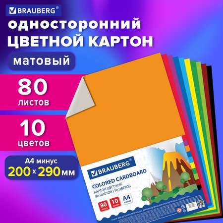 Цветной картон Brauberg 80 лист.