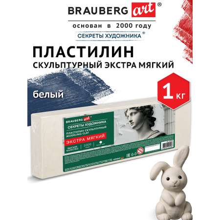 Пластилин Brauberg белый 1 цв.