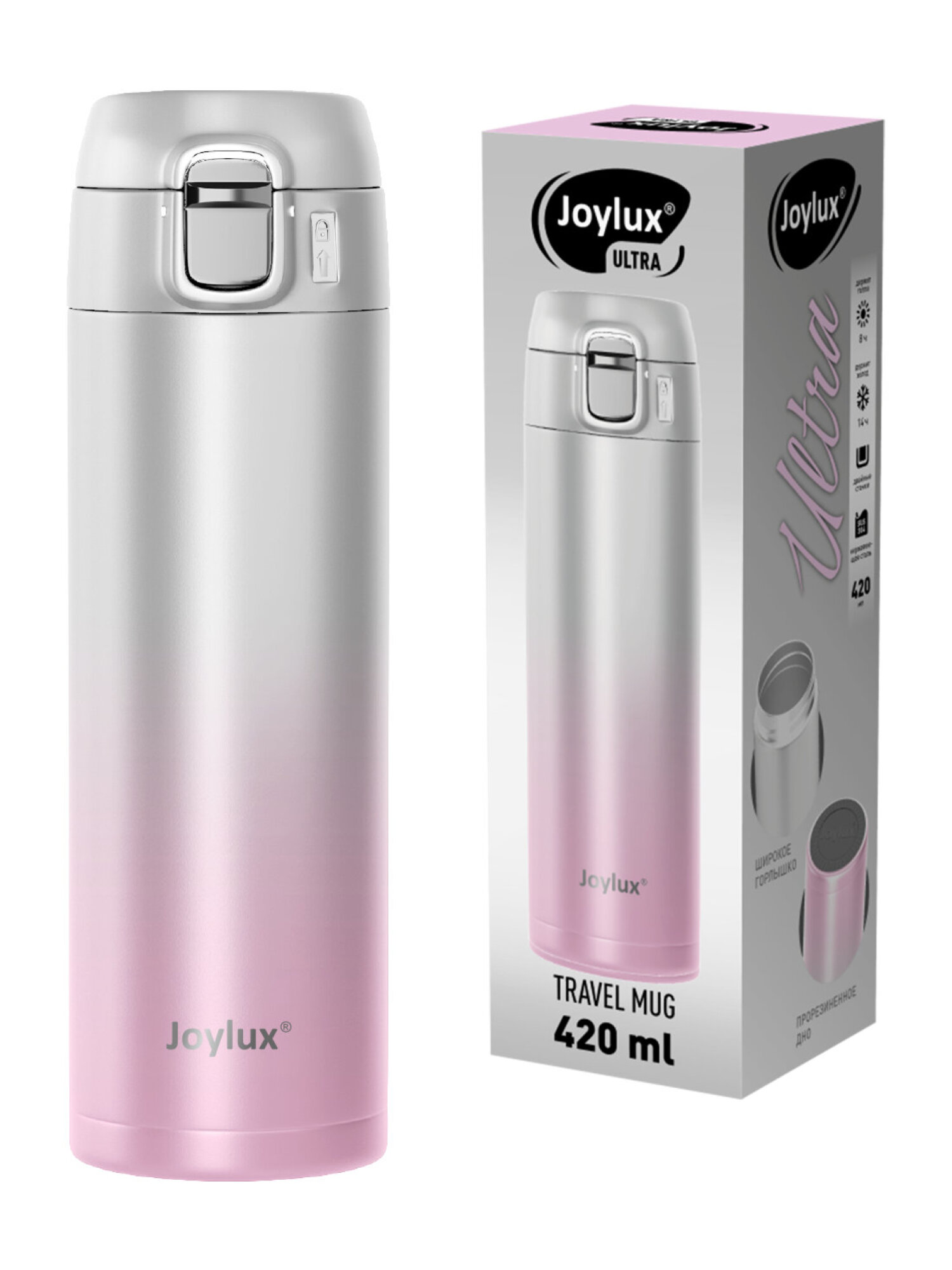 Термокружка Joylux автомобильная 420 мл для кофе и чая - фото 10