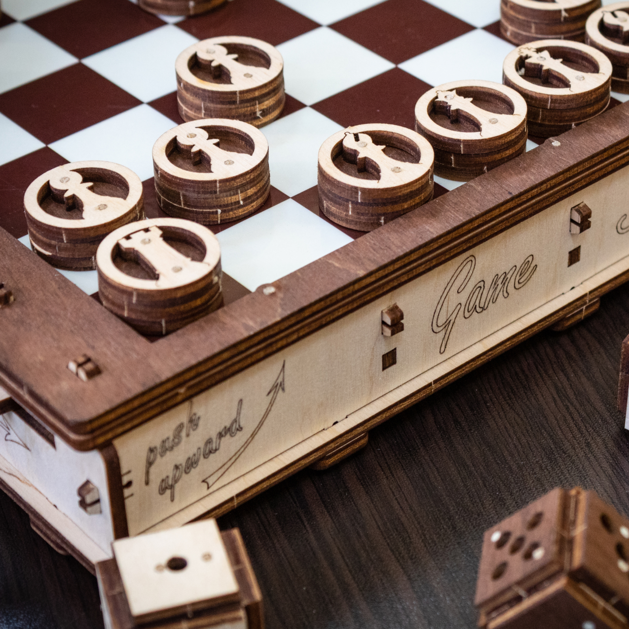 Конструктор Eco Wood Art Шахматы Шашки Поединок деревянный - фото 6