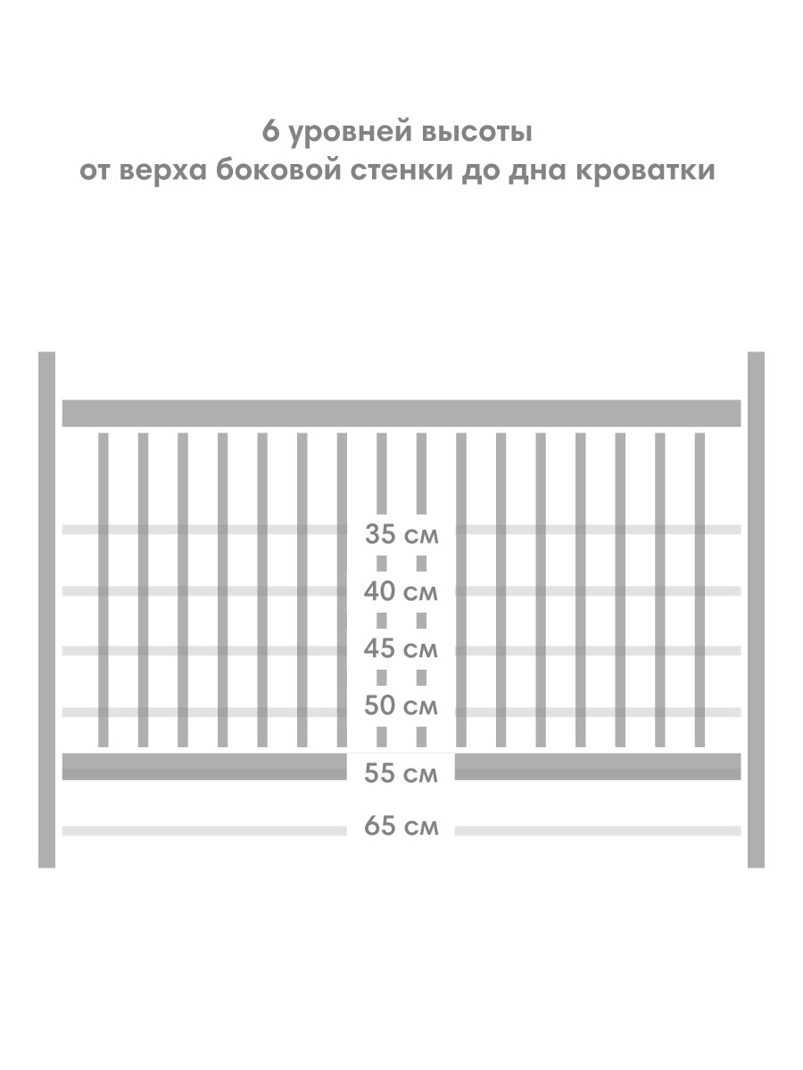 Детская кроватка OLANT BABY Sova Mini 90х50см, без маятника (серый) - фото 17