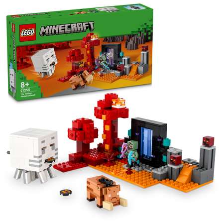 Конструктор LEGO Minecraft Засада на нижнем портале блочный