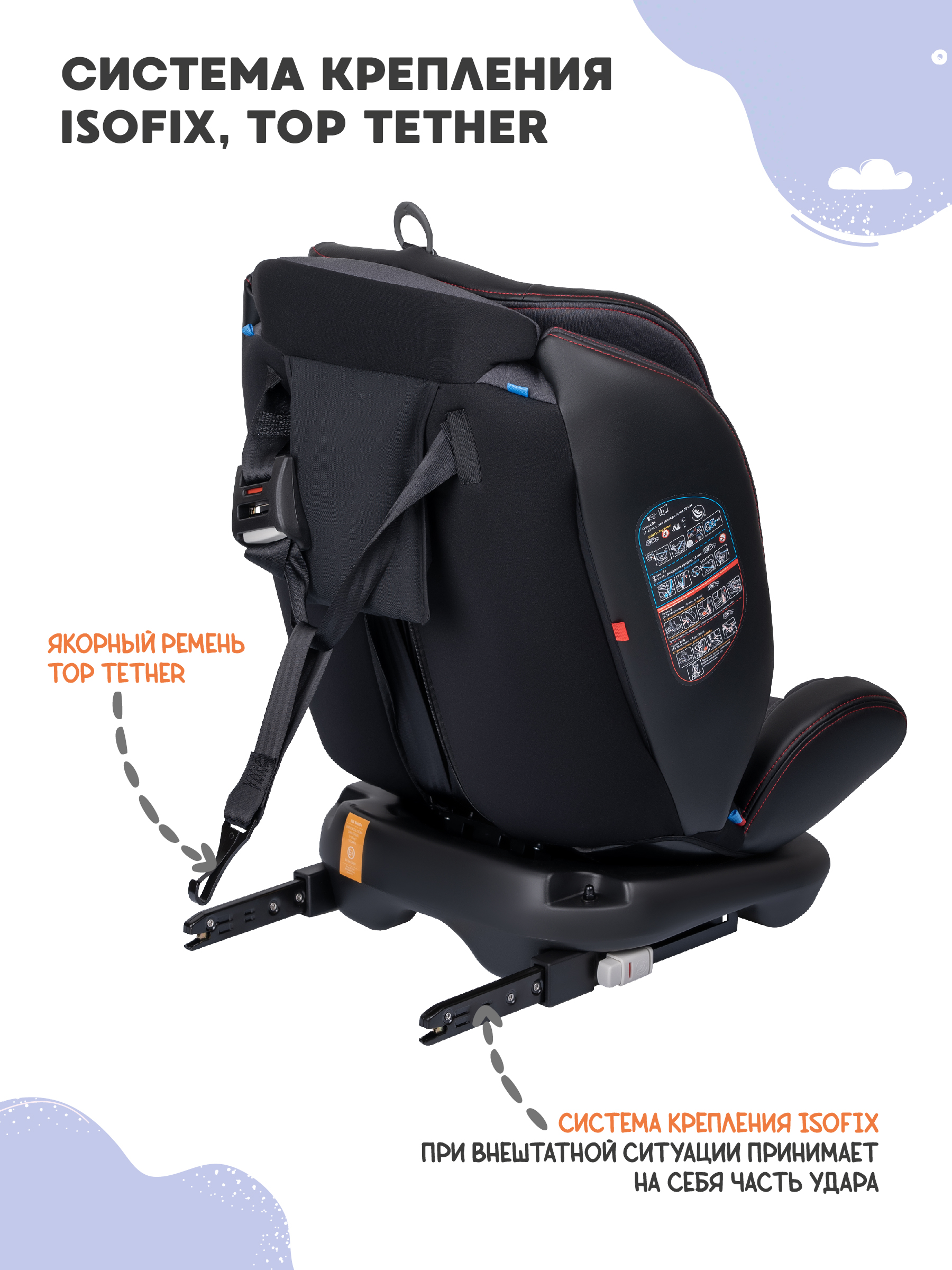 Автокресло Indigo Aero черный-красный Isofix 0+/1/2/3 (0-36 кг) - фото 9
