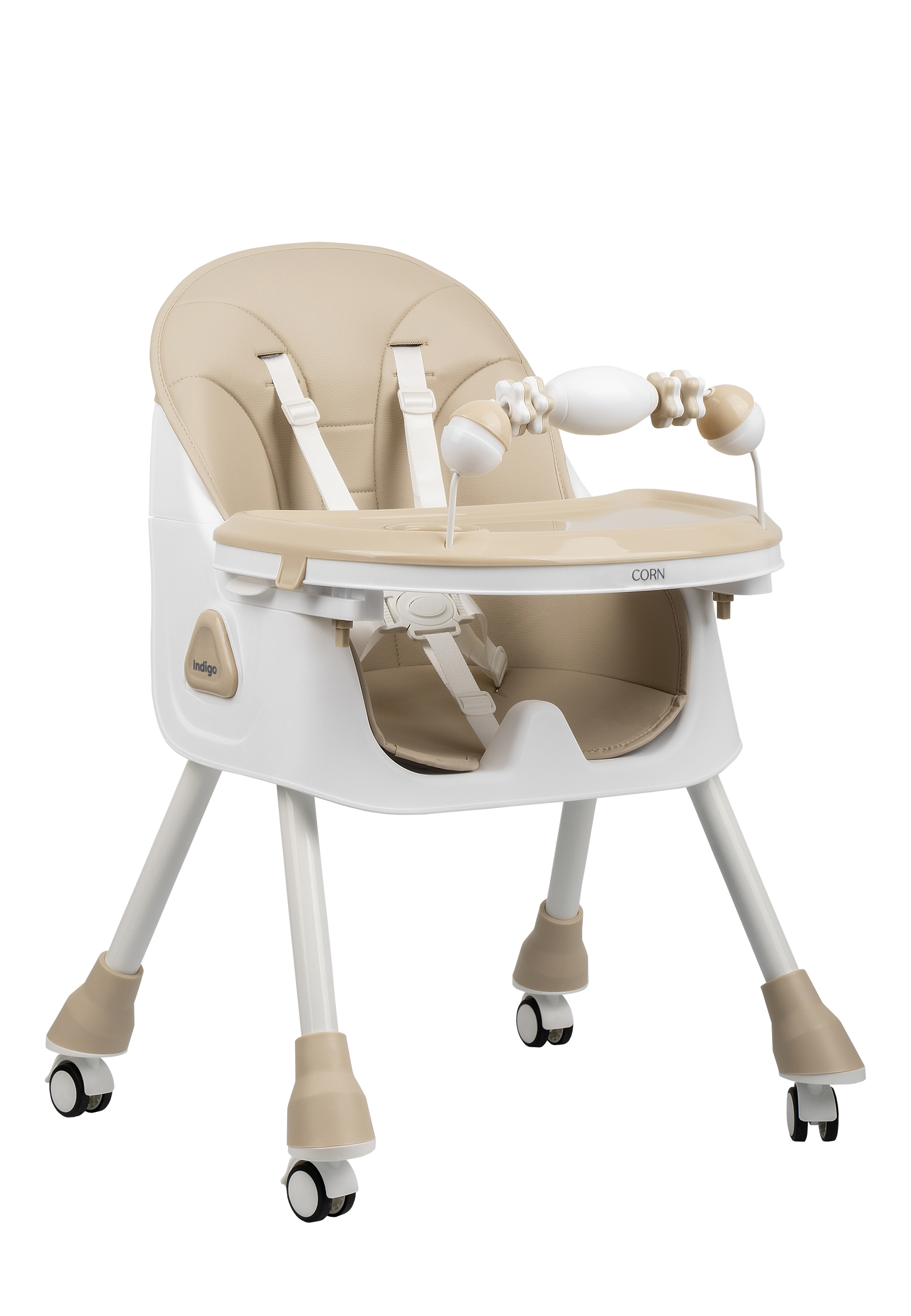 Стульчик для кормления Indigo Corn бежевый - фото 8