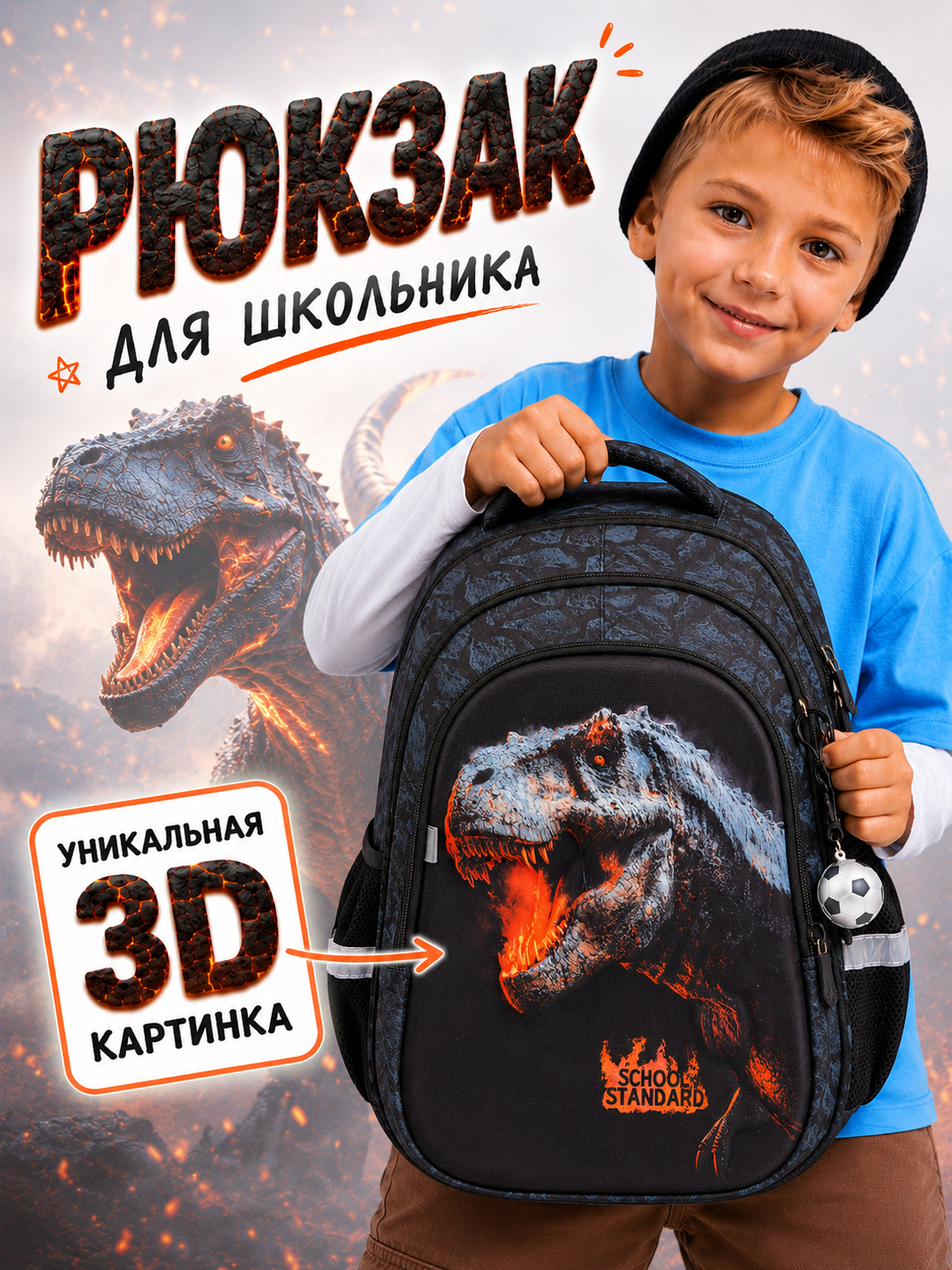 Рюкзак School Standard школьный для мальчика+брелок - фото 17