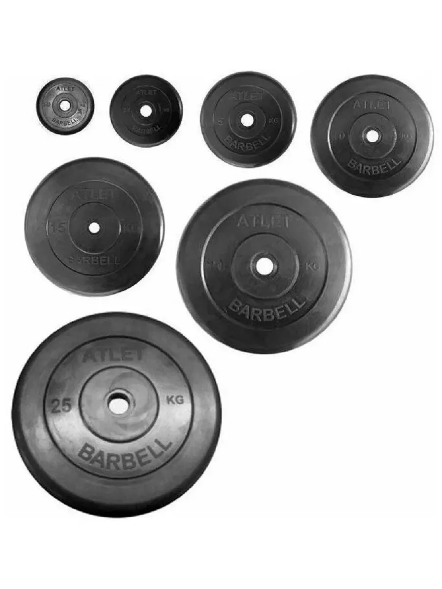 D 31 мм чёрный 2,5 кг MbBarbell Диск обрезиненный - фото 6