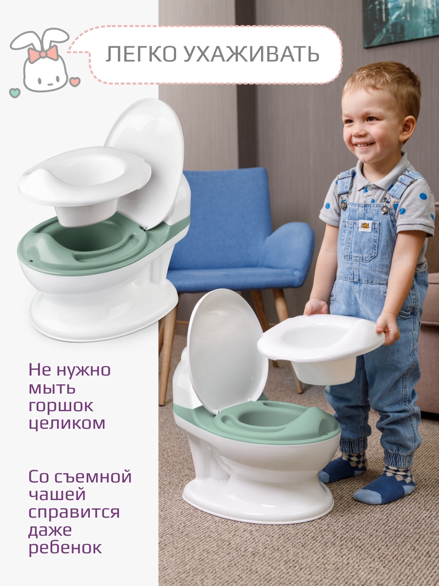 Горшок KidWick Панда музыкальный зеленый - фото 6
