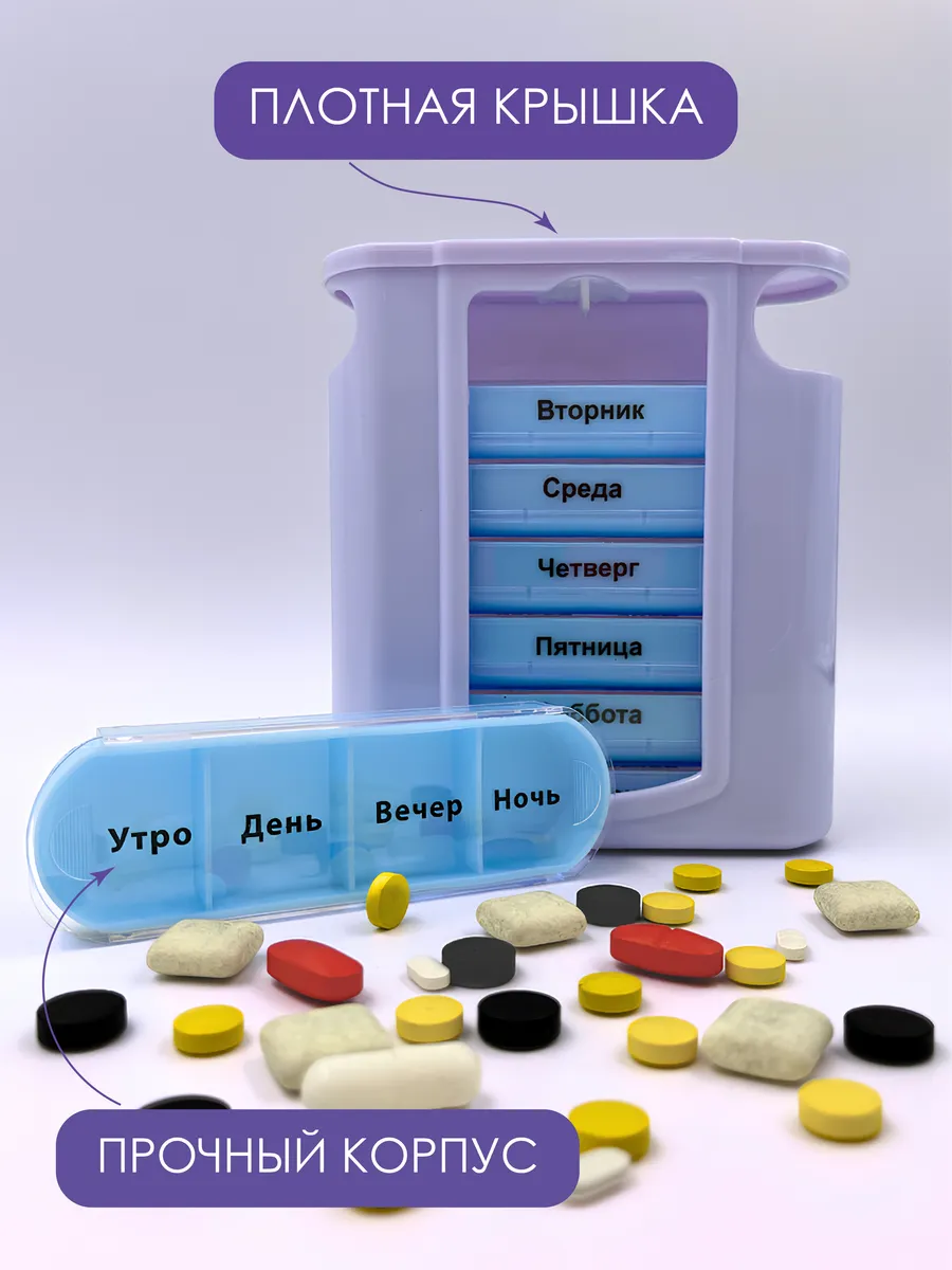 Таблетница на неделю AXLER органайзер для таблеток - фото 5