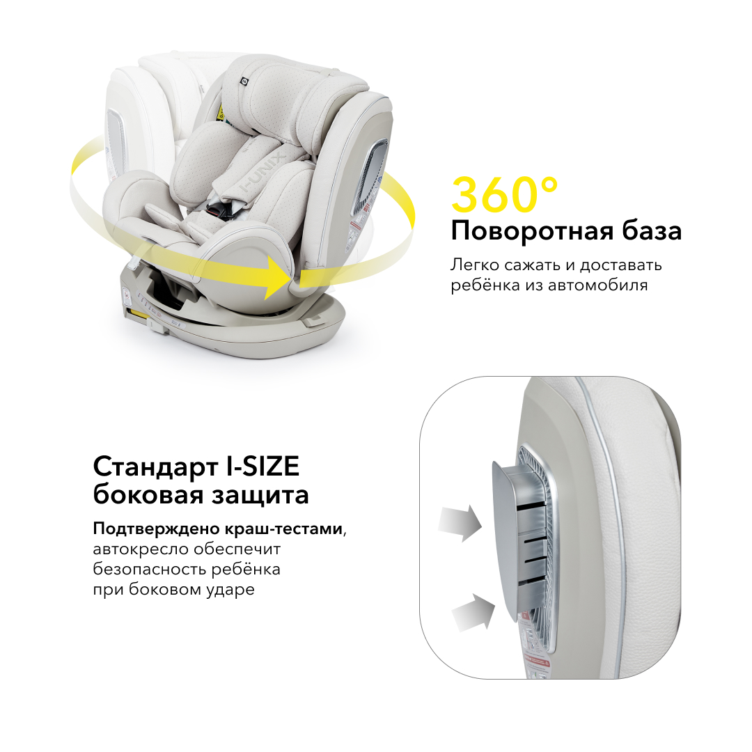 Автокресло Happy Baby I-Unix Isofix 0+/1/2/3 (0-36 кг) серый - фото 14