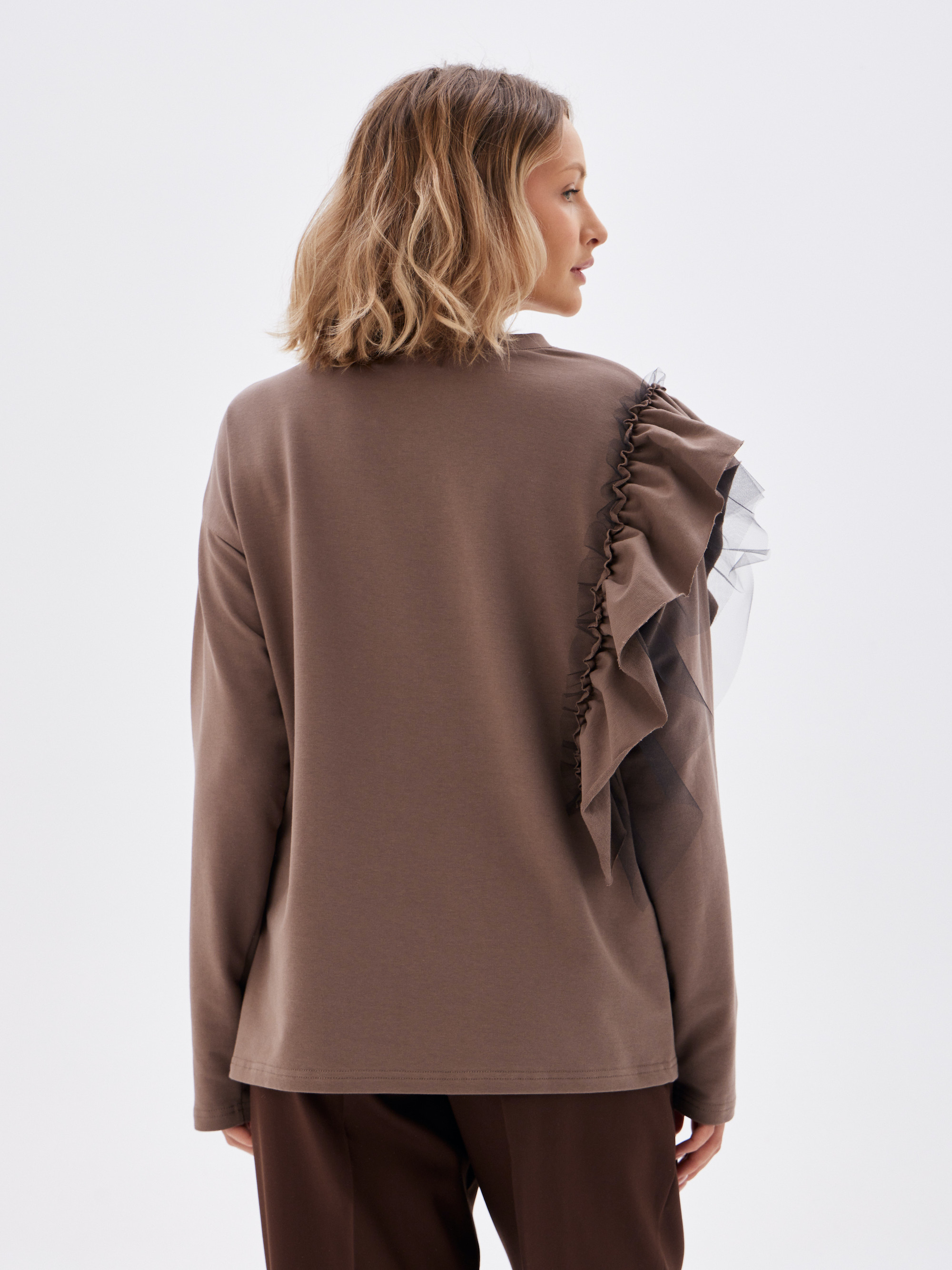 Лонгслив для кормящих Proud Mom ЛВОЛ-0500-кофе - фото 4