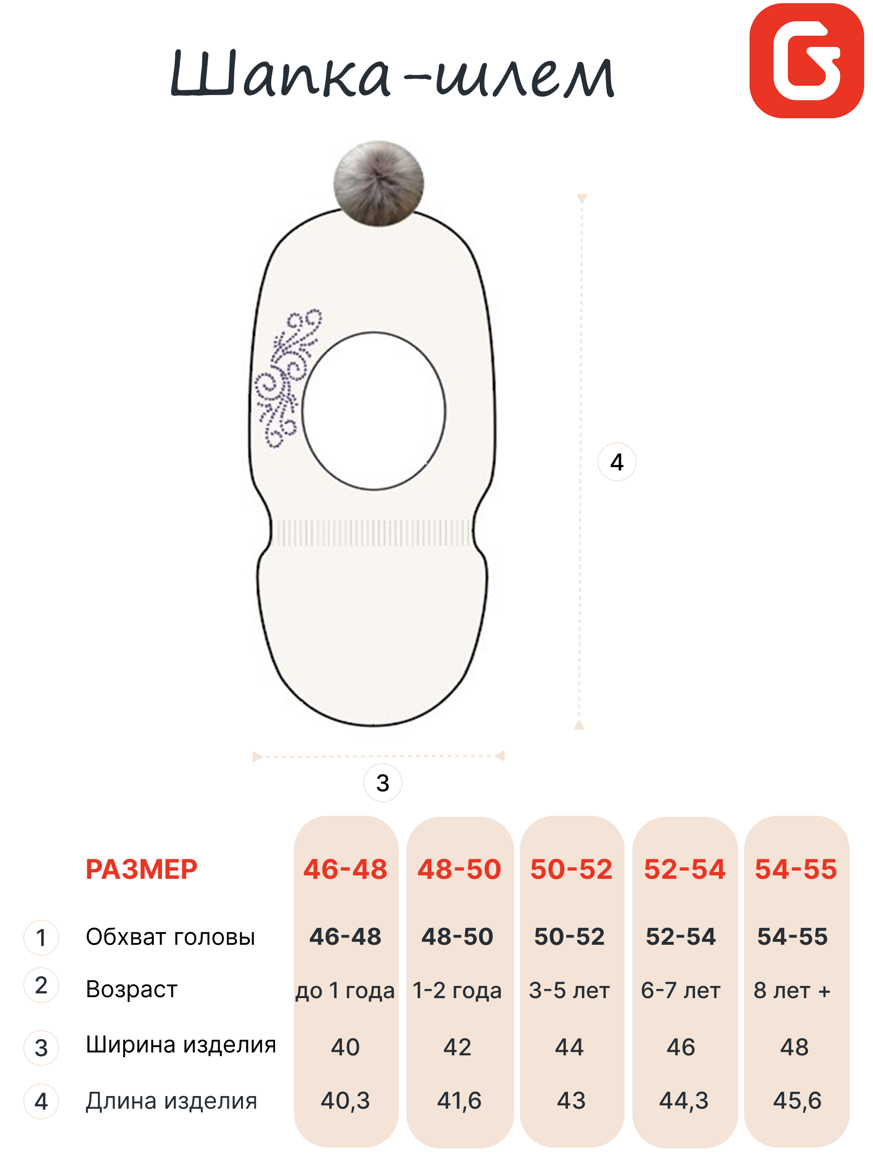 Шапка-шлем GUSTI GW24AC1195G-MILK - фото 5