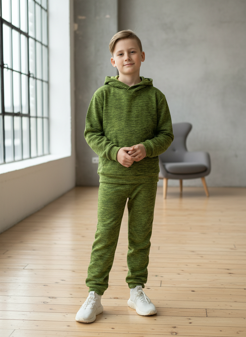 Худи и брюки Утенок 7043кт салат - фото 1