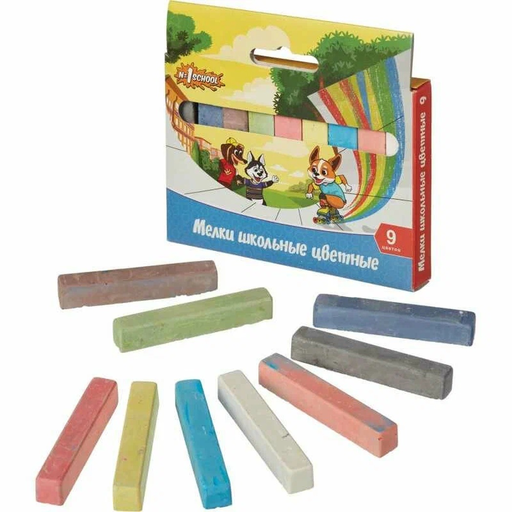 Мел сухой №1 School 9 шт. - фото 1