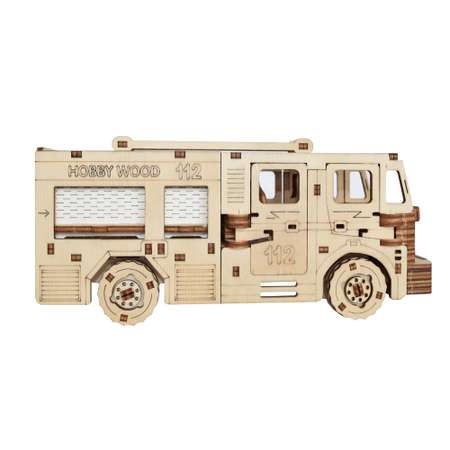 Конструктор HobbyWood Пожарная машина деревянный