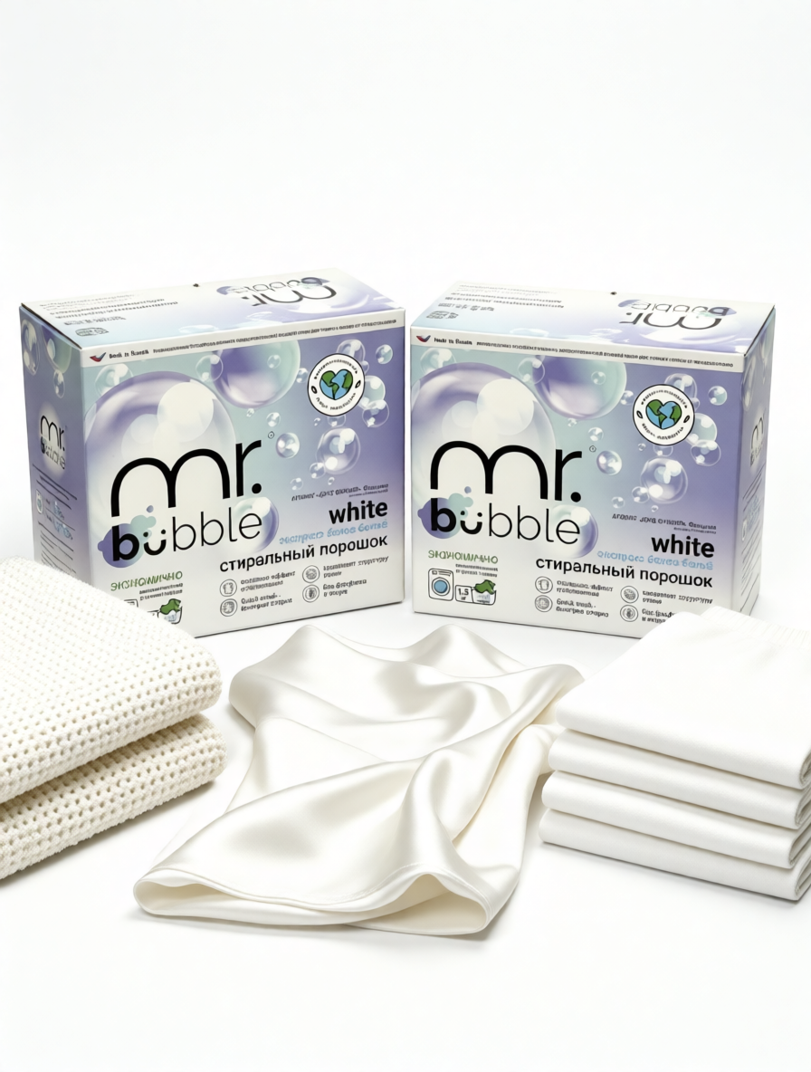Стиральный порошок mr.bubble fresh mr.bubble white 1.5 кг 1 шт. 1 упак. - фото 3
