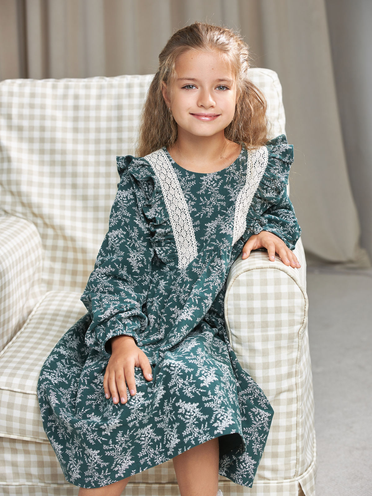 Платье MOUN платье_фланель/кружево_изумрудн - фото 13