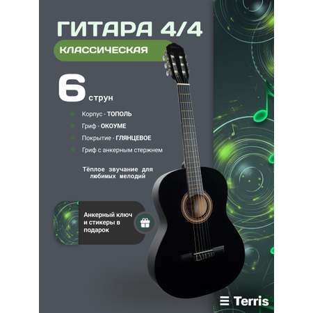 Игрушка музыкальная Terris TC-390A BK гитара