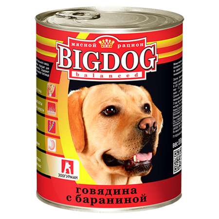 Корм для собак Зоогурман 850г Big Dog говядина с бараниной ж/б