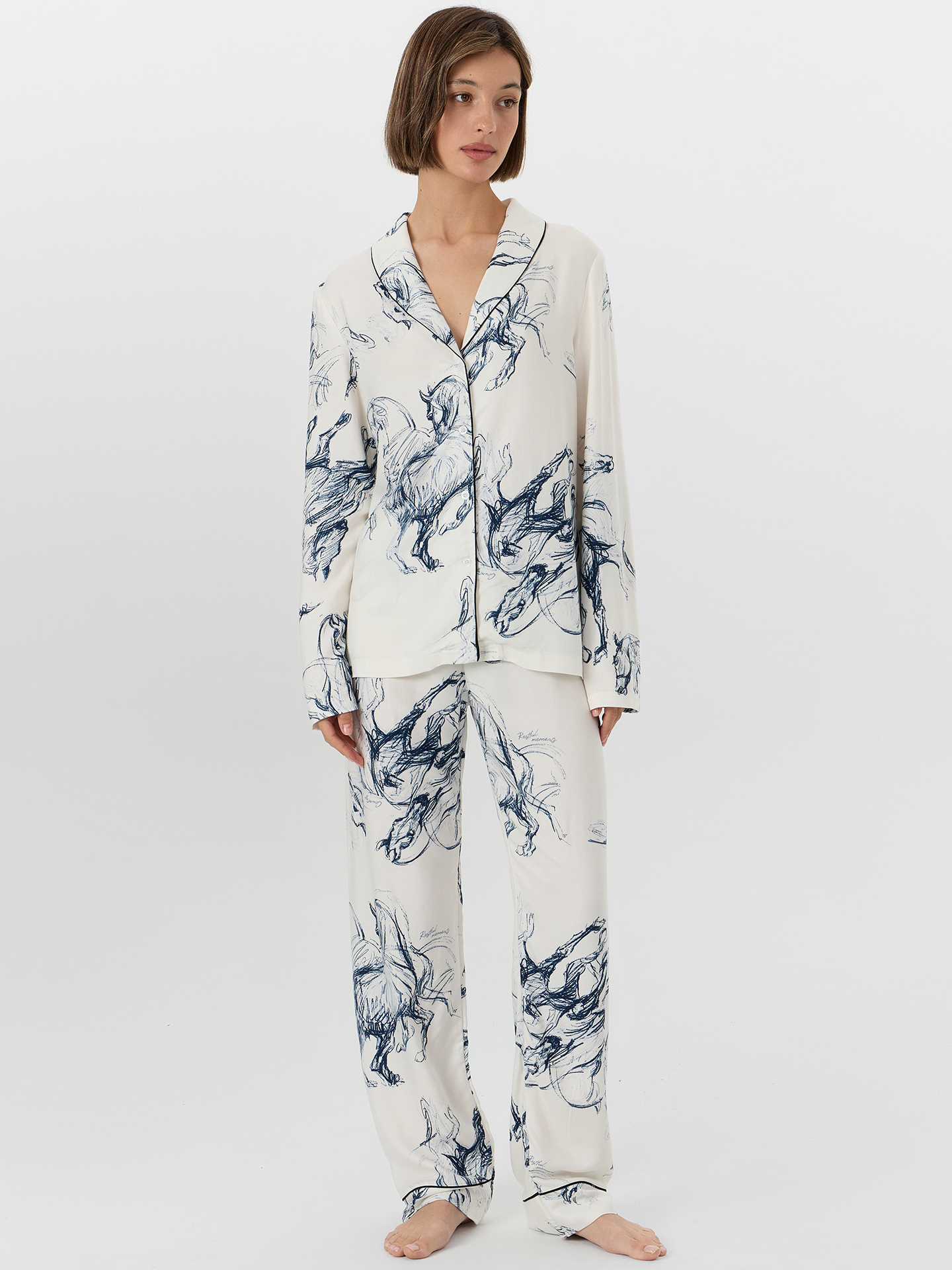 Пижама Mark Formelle (Марк Формэль) 592314/лошади на молочном - фото 1