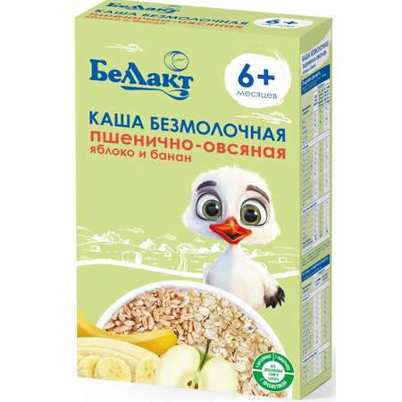Каша безмолочная Беллакт пшенично-овсяная с яблоком и бананом с 6месяцев 200г