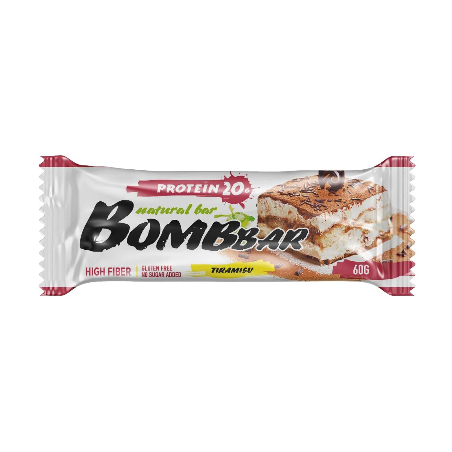 Батончик Bombbar неглазированный со вкусом Тирамису 60г - фото 1