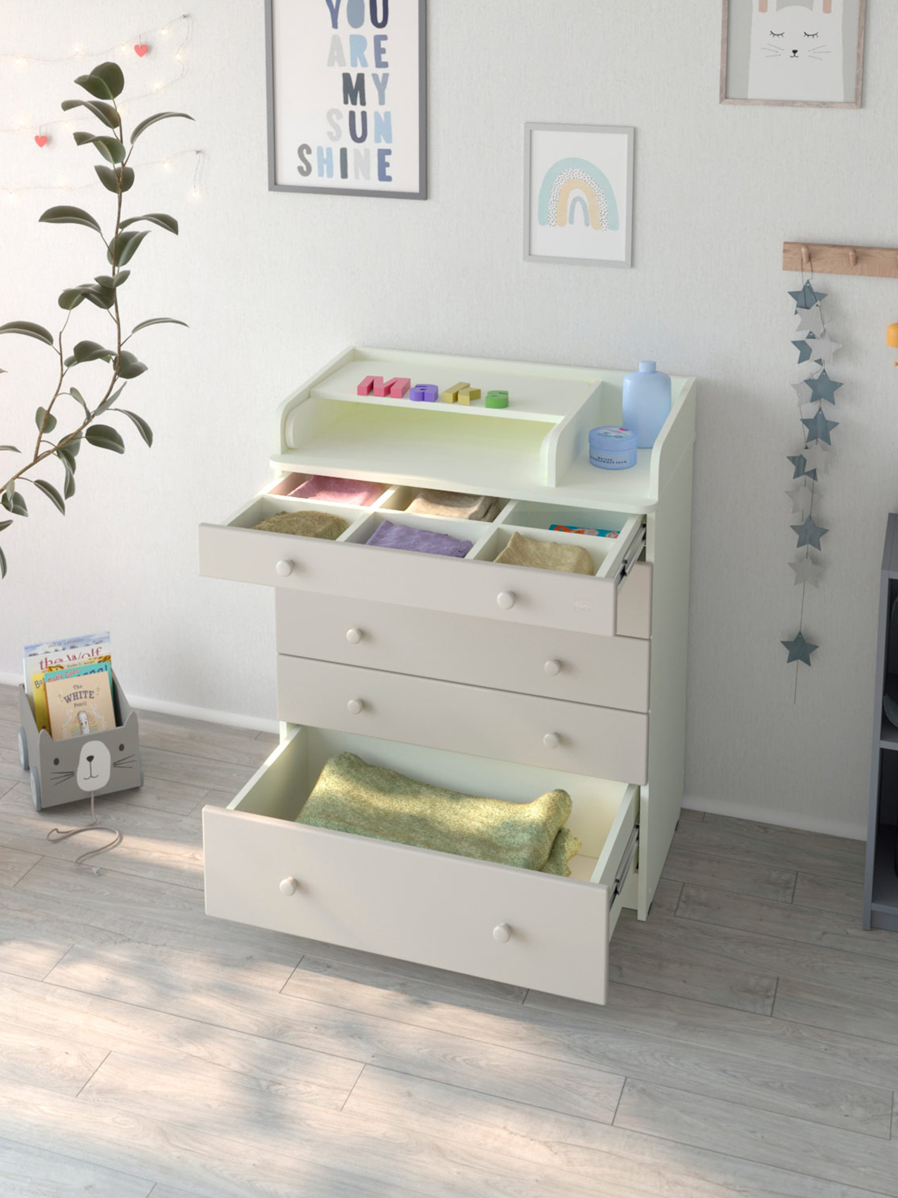 Комод пеленальный Aton Maks белый премиум серый - фото 10