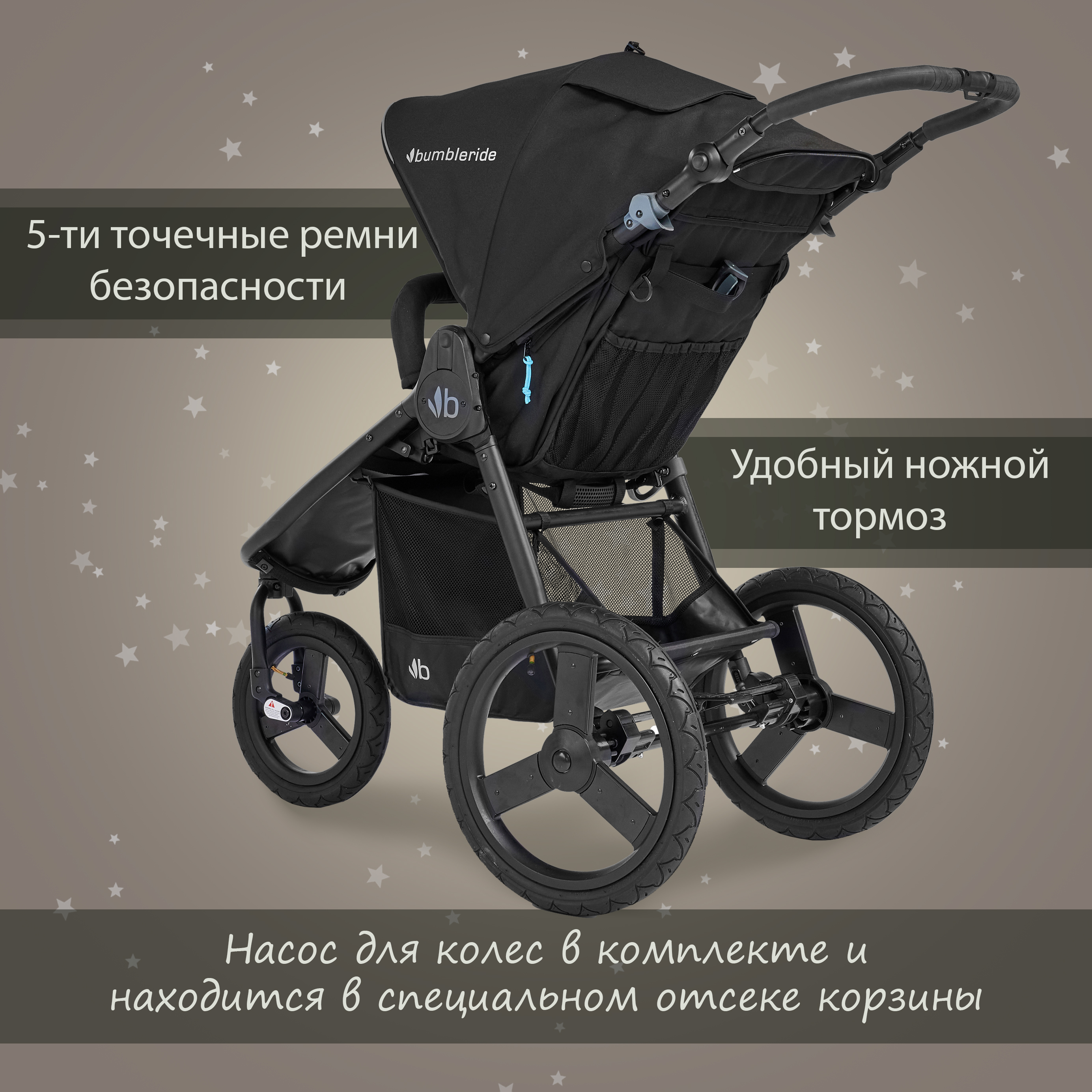 Коляска прогулочная Bumbleride Speed / Supernova синий - фото 9
