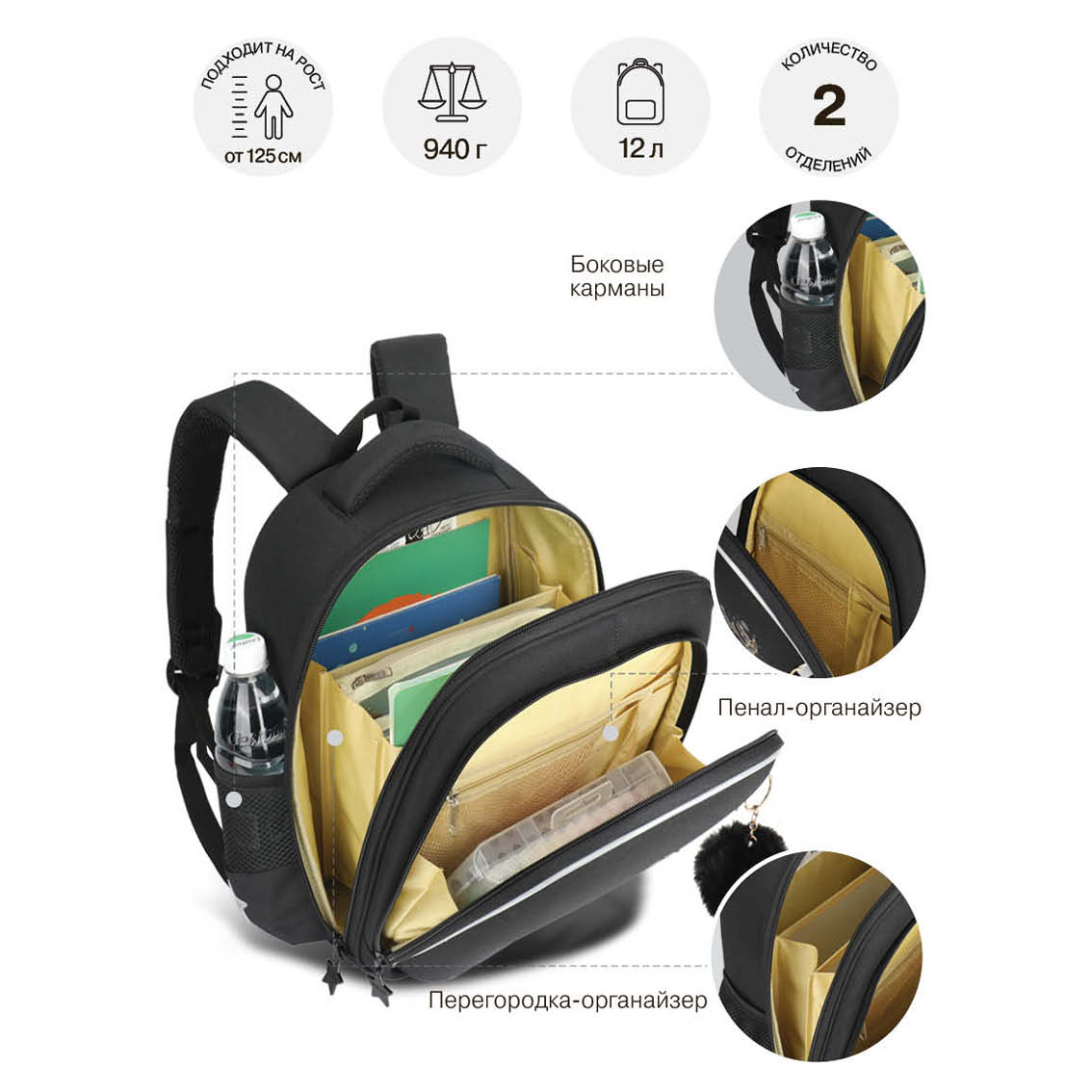 Ранец Grizzly для девочки - фото 7