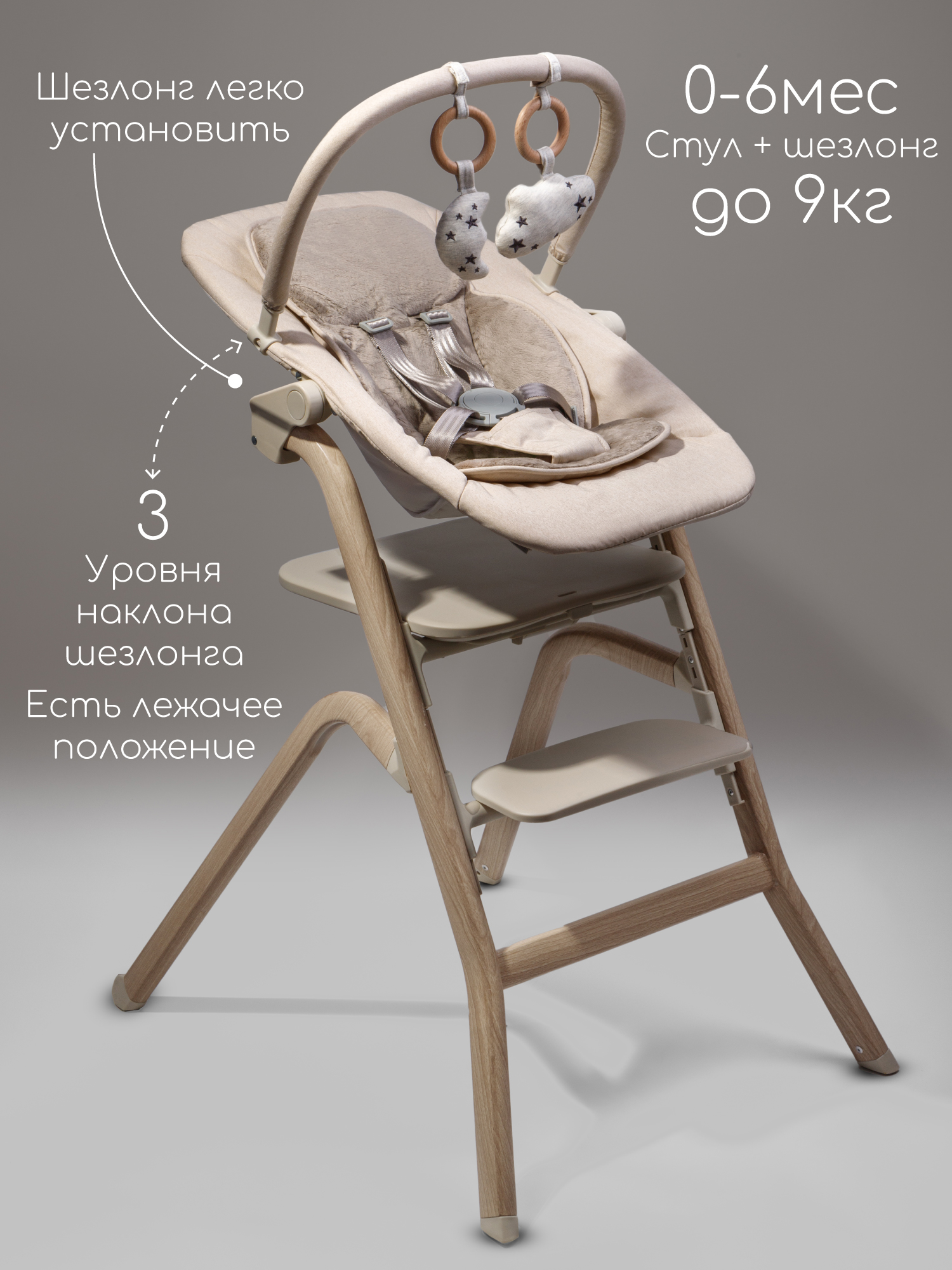 Стульчик для кормления Amarobaby Winnie бежевый - фото 4