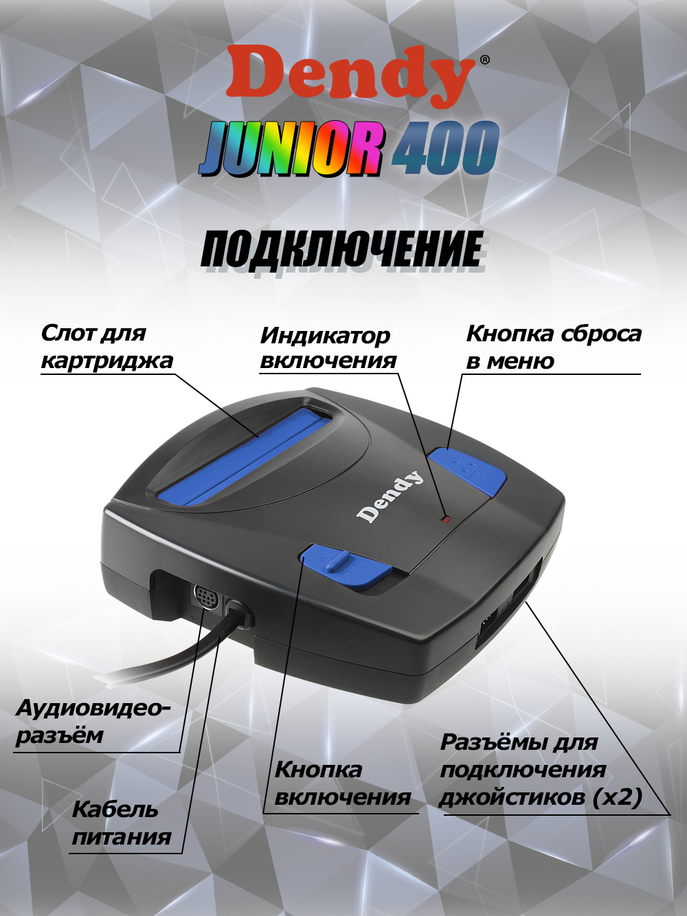 Игровая приставка Dendy Junior 400 + конвертер - фото 4