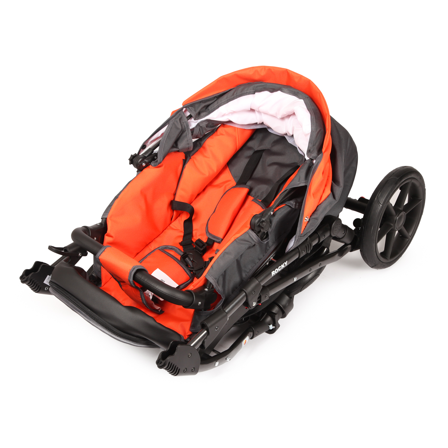 Коляска 2в1 Babyton Rocky Grey-Orange - фото 10