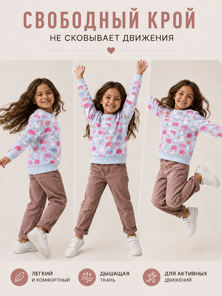 Свитшот NATIVIA свитшот/радужнаякиска - фото 7