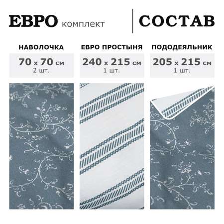 Комплект постельного белья lagom Векше евро поплин