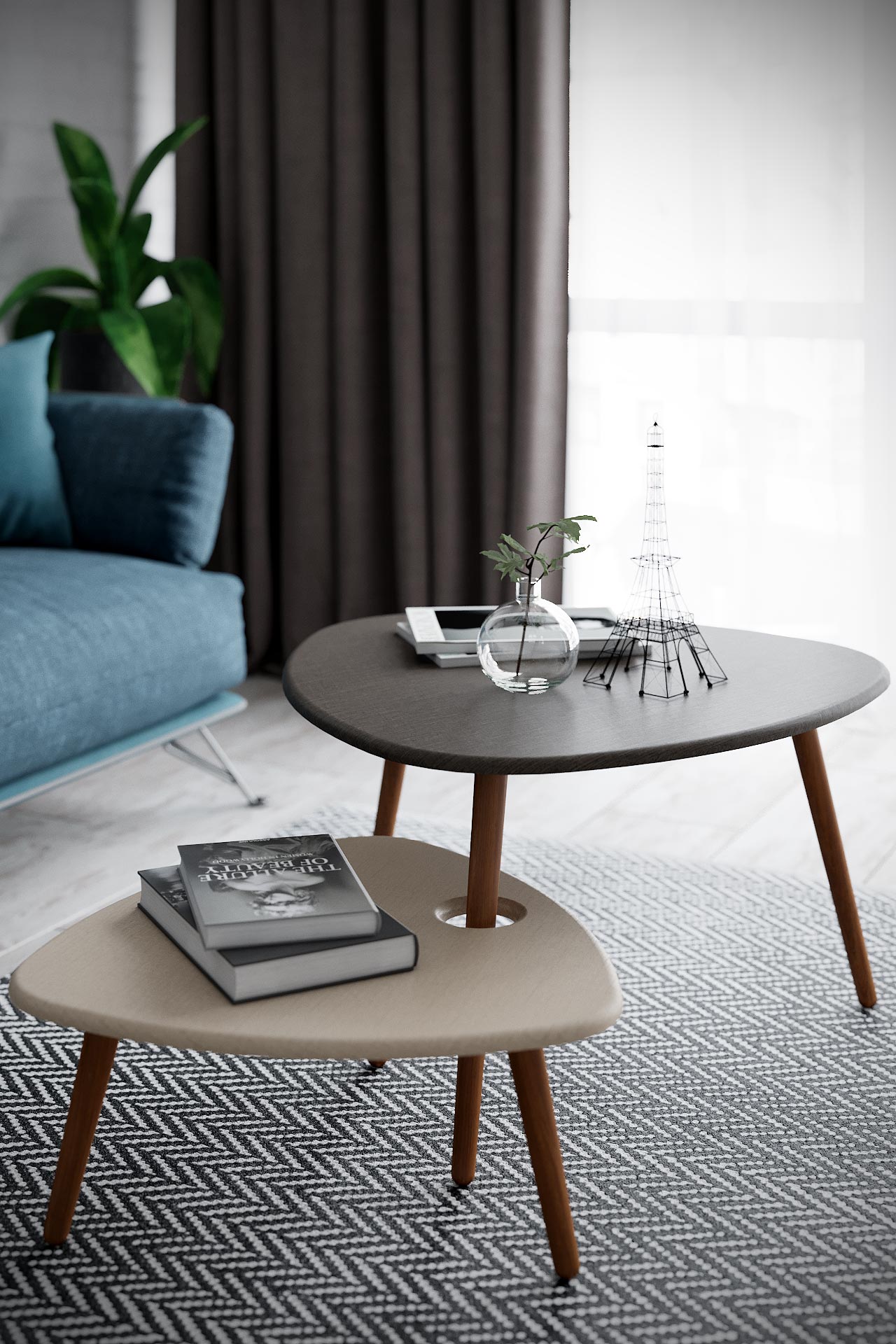 Стол журнальный КАЛИФОРНИЯ МЕБЕЛЬ Стилгрей Серый лен Бежевый лен - фото 4