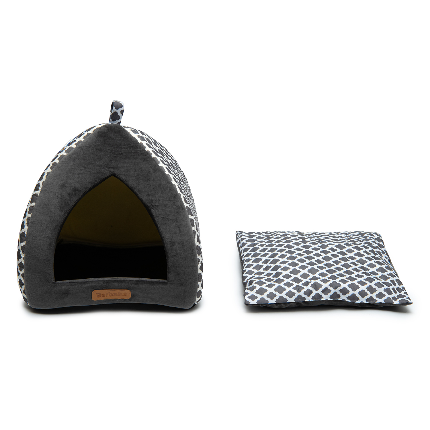 Домик Barbaks 38*38*38см квадратный мягкий серо-черный - фото 2