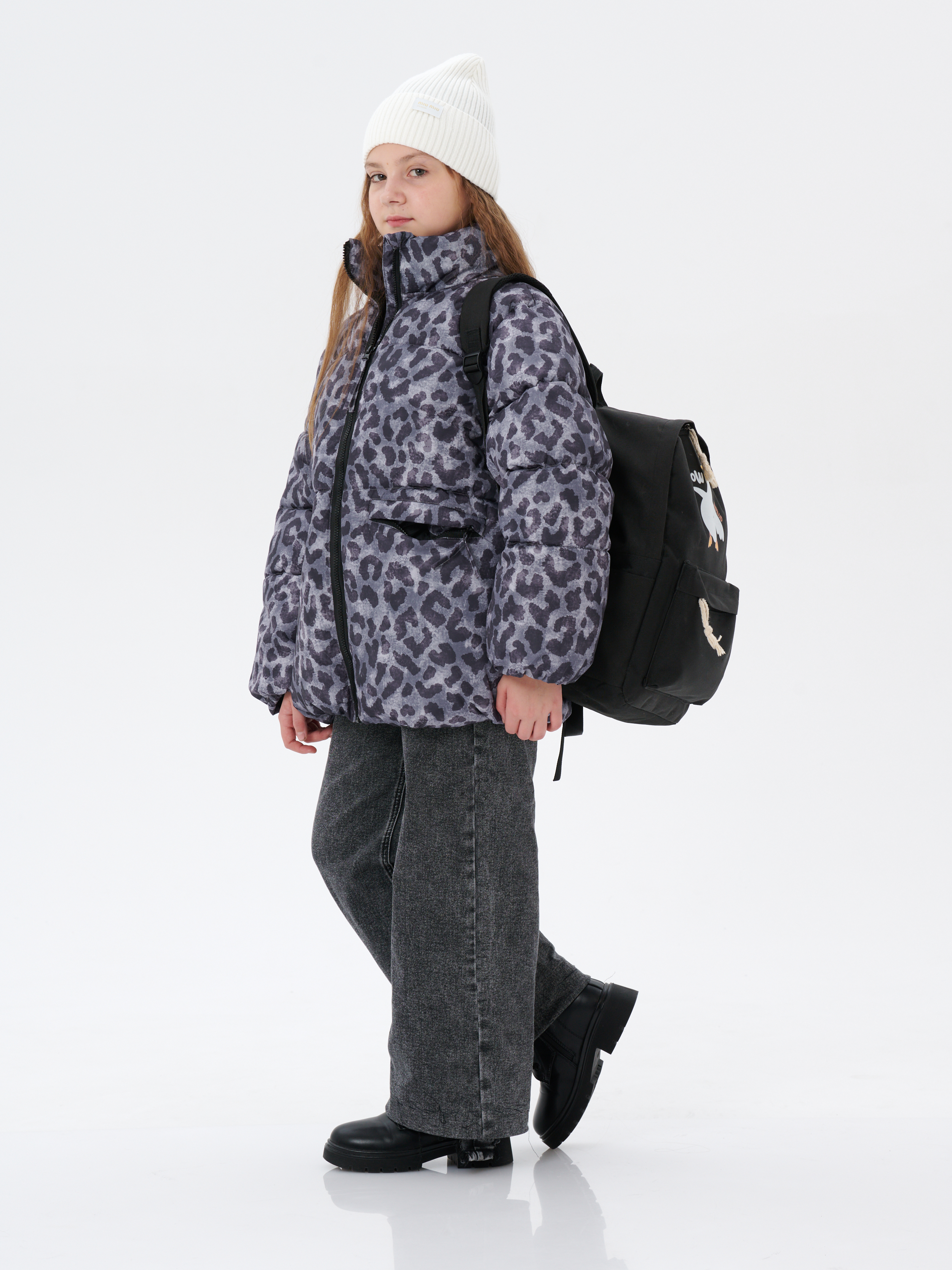 Куртка КрутышОк Т-066 серый леопард - фото 14