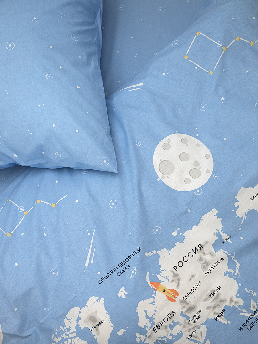 Комплект постельного белья BRAVO kids dreams Maps полутораспальный 3 предм. - фото 3