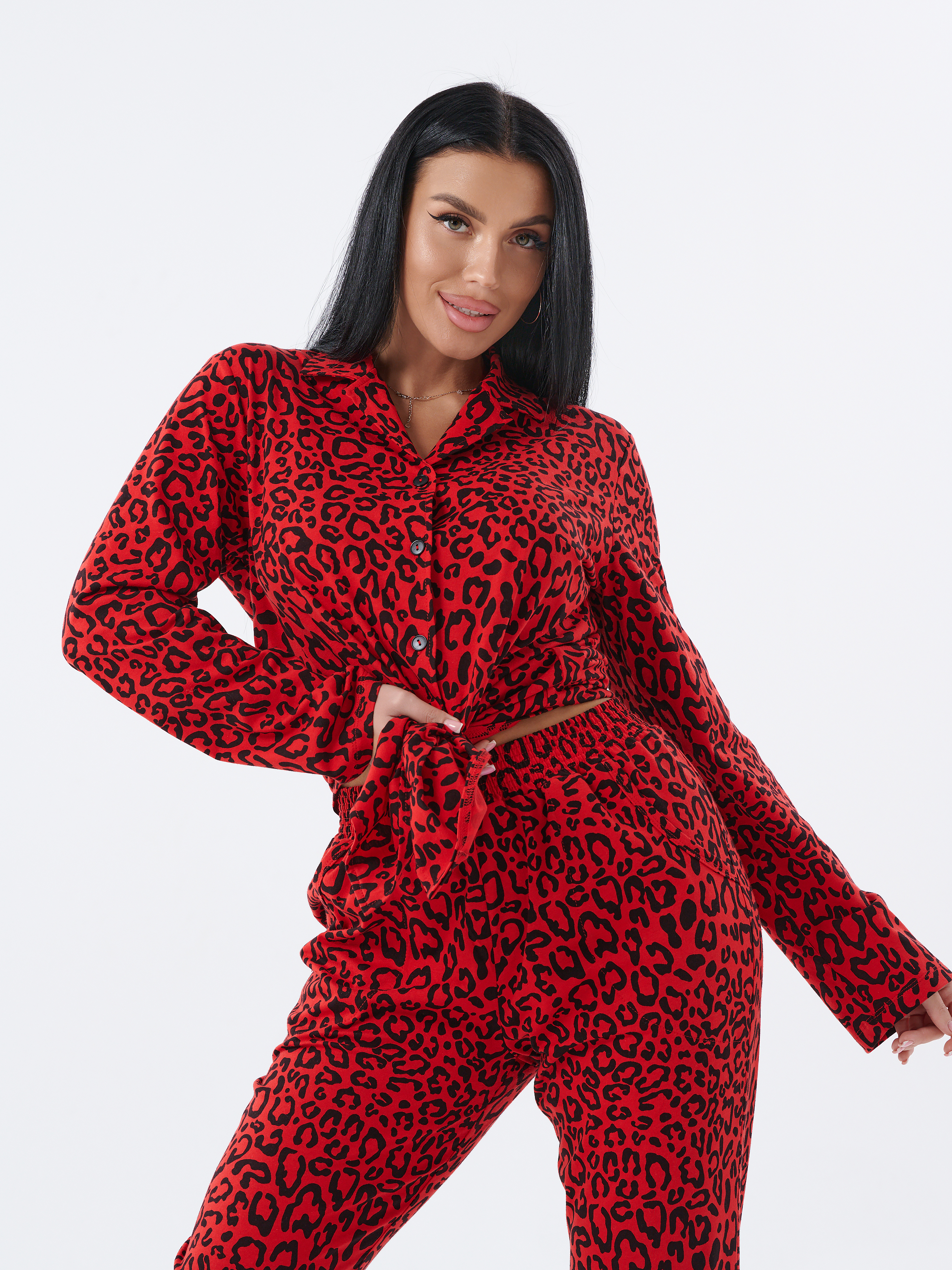Пижама КрутышОк ТЖ-029 красный, леопард - фото 3