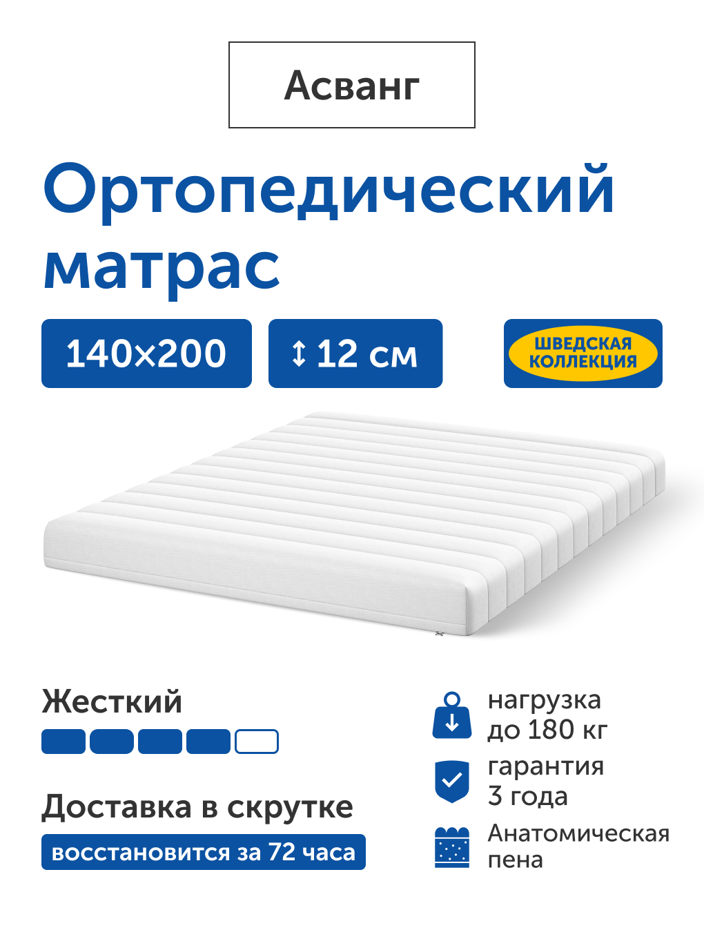 Матрас IKEA Асванг 140х200 - фото 1