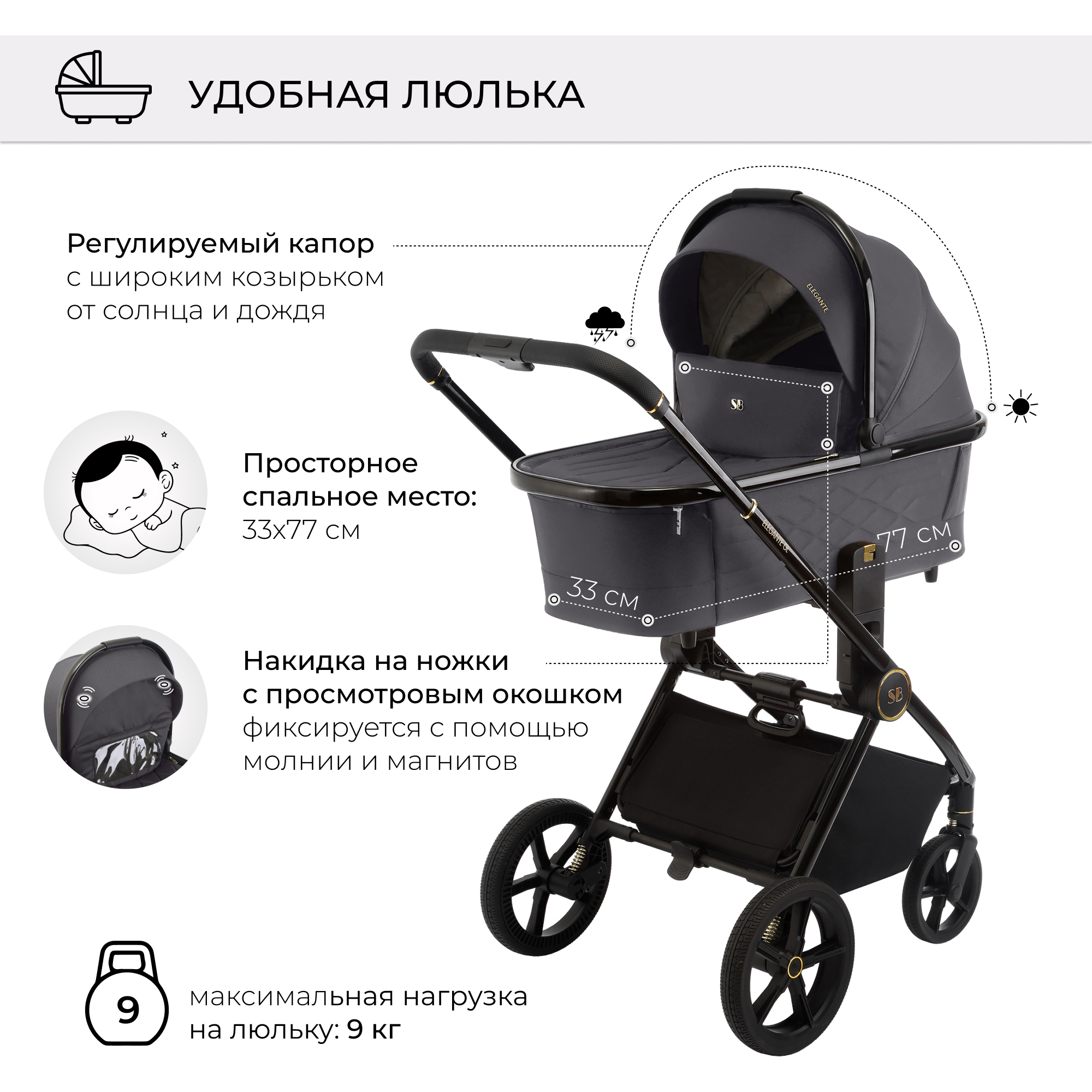 Коляска 3в1 Sweet Baby Elegante Grey - фото 4