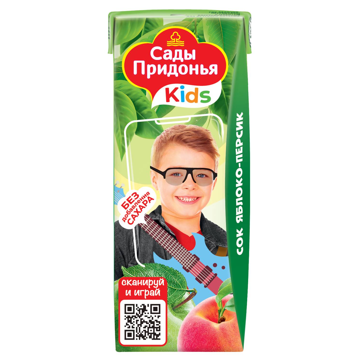 Сок Сады Придонья Яблоко-персик с 6 мес 0.2 л - фото 1