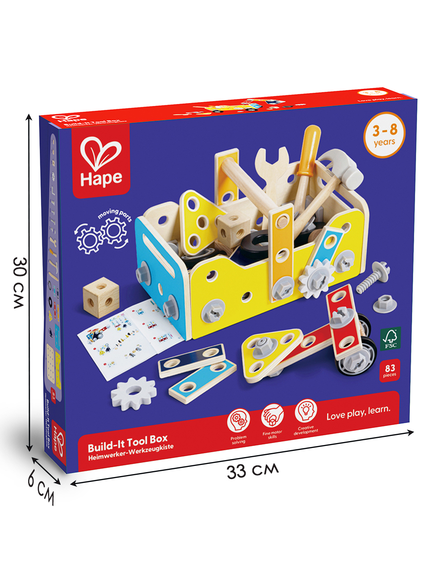 Конструктор Hape Мастерская деревянный 83 дет. - фото 15